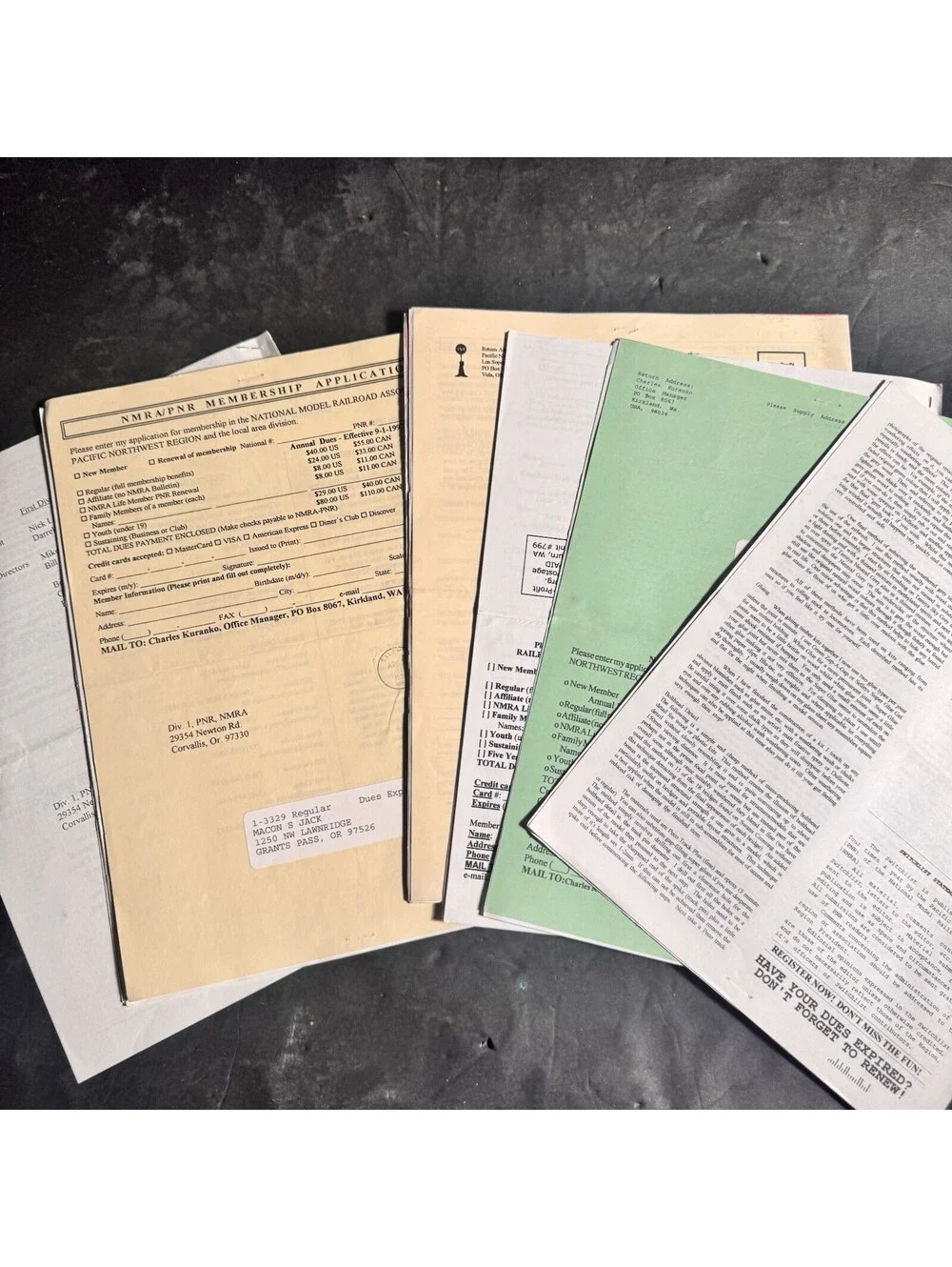 Vintage Switchlist Pamphlet Lot Pacific Northwest Region NMRA 1997-2003 Railway